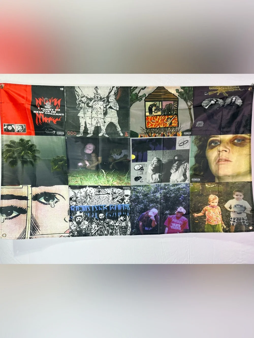 Suicide Boys Discography Banner Tapestry 5x3Ft With 4 Grommets